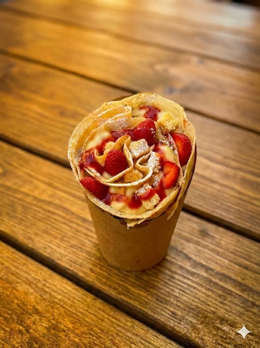 Erdbeer Vanillie Diem – Crêpe Roll